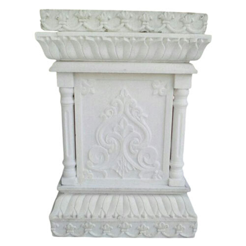 White Marble Tulsi Pot