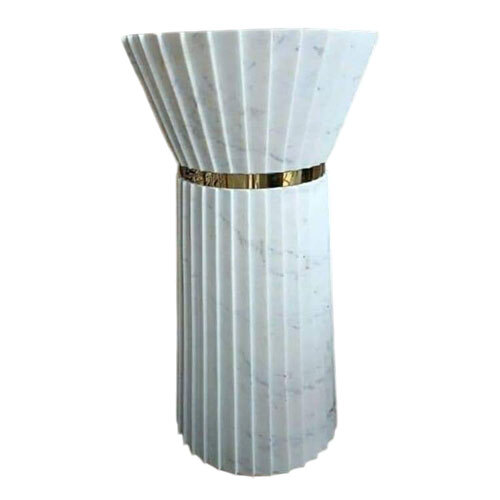 Round Marble Wash Basin - Color: White