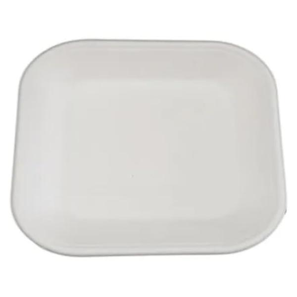 7 Inch Sugarcane Bagasse Square Plate Disposable - Color: White