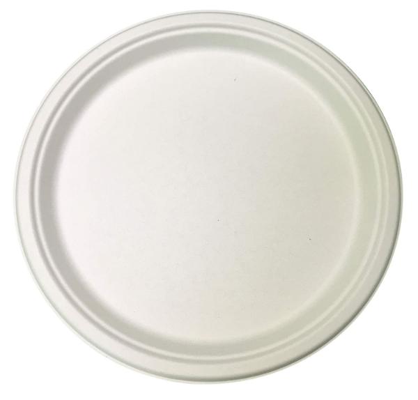 Disposable 9 inch compostable sugarcane bagasse plate
