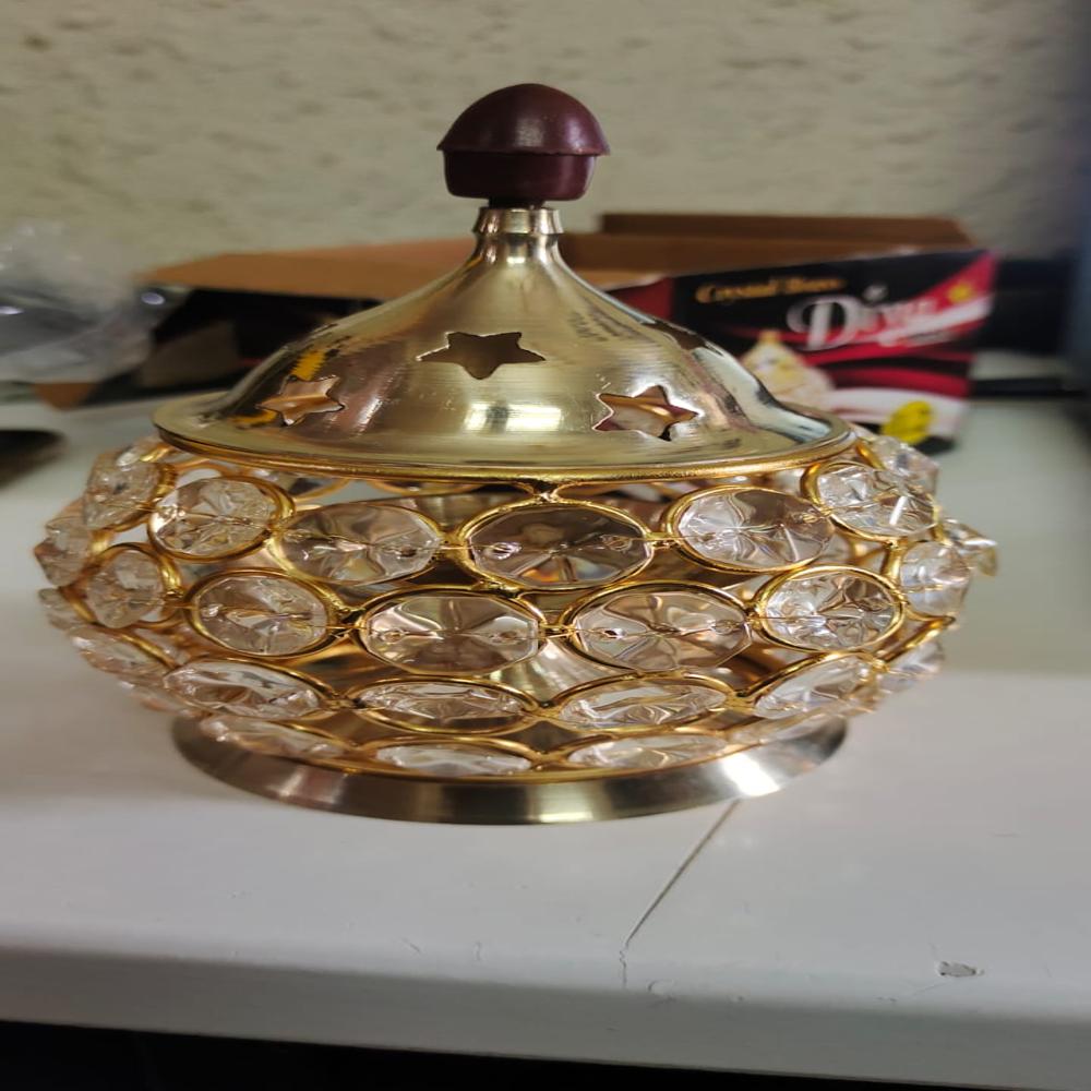 Brass Crystal Akhand Diya