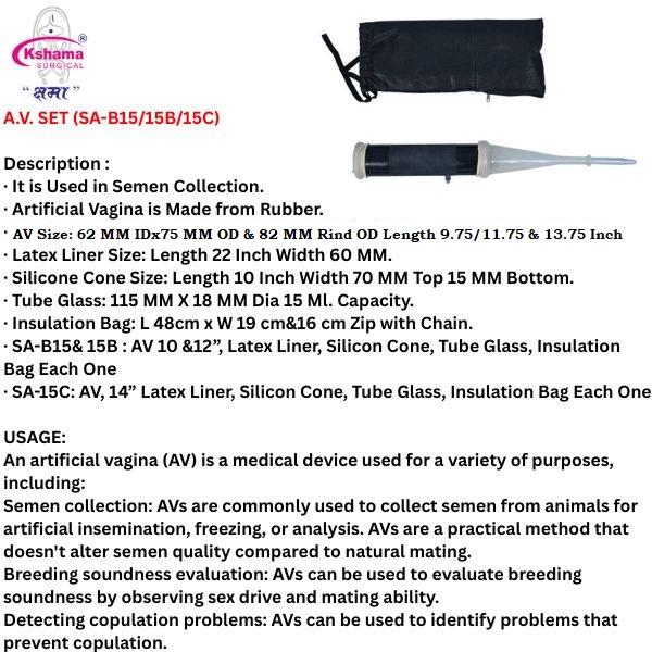 Artificial Vagina Full Set for Animal Bull Semen Collection Instrument Set Veterinary (1 Set)