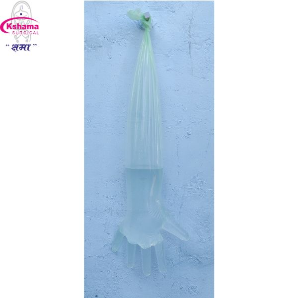 Full Size AI Veterinary Hand Gloves Disposables LDPE 36 Inch I Pista I Pack Of 100 Pcs