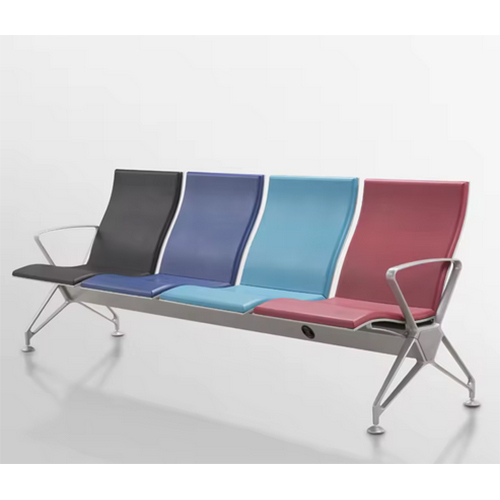 Hospital Furniture Waiting Bench 3-5 Seats Pu Metal Waiting Bench Link Seating Airport Reception Waiting Chair For Beauty Salon - Design: Plain