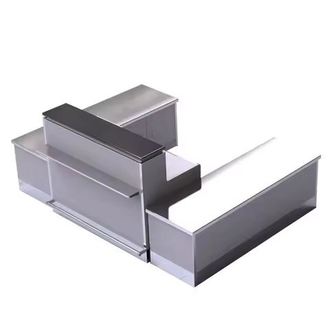 Stainless Steel Check-In Counter Desk For Airports Integrated Baggage Scale & Rfid System - Assembly: No Assembly Required