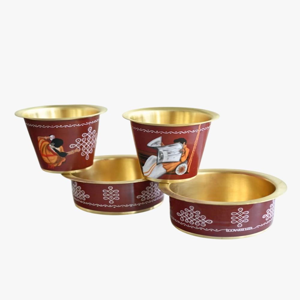 Flower Printed Dabara Set - Capacity: 200 Milliliter (Ml)