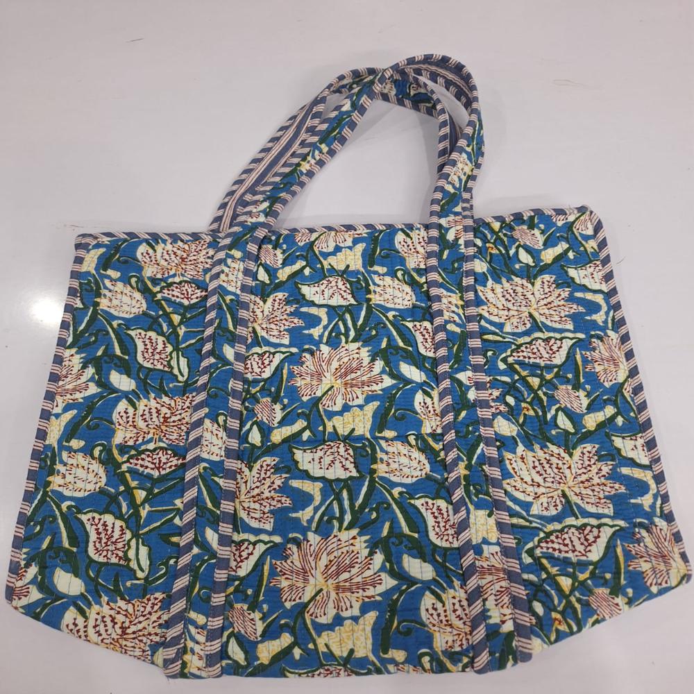 HAND BLOCK PRINTED TOTE BAG