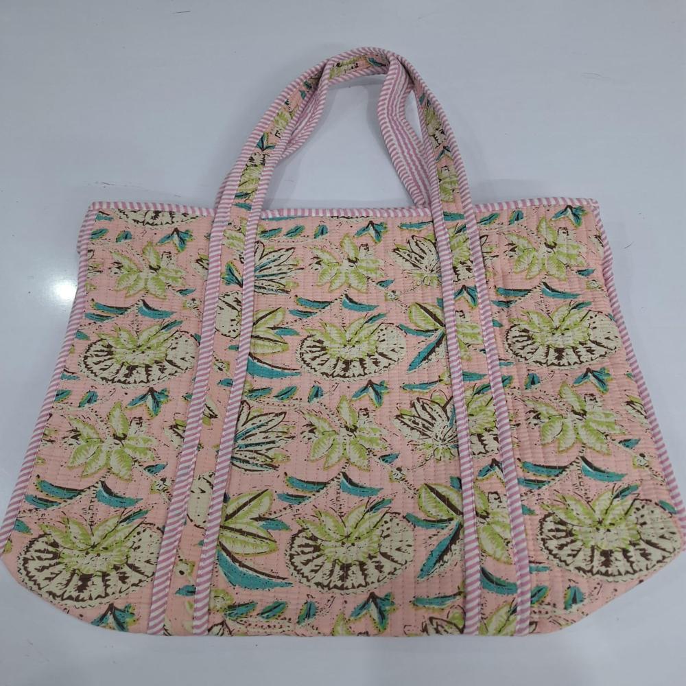 HAND BLOCK PRINTED TOTE BAG