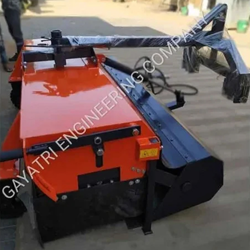 Mild Steel Hydraulic Broomer - Color: Orange