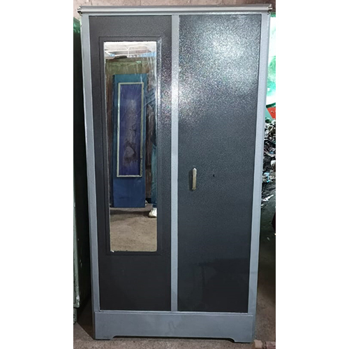 2 Door Steel Almirah With Mirror - Design: Plain