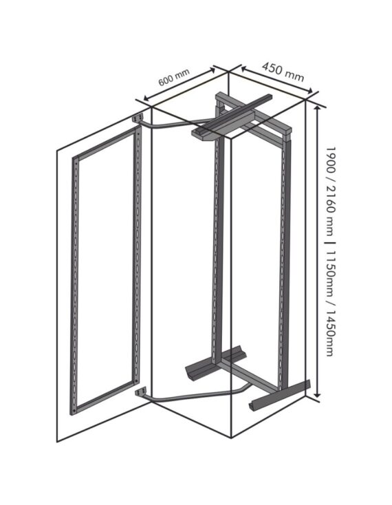 Pull Out Glass Kitchen Pantry - Color: Black