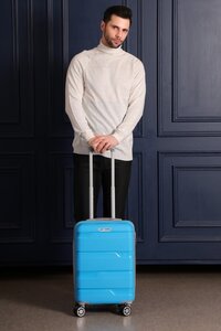Hard cabin BLUE trolley bag
