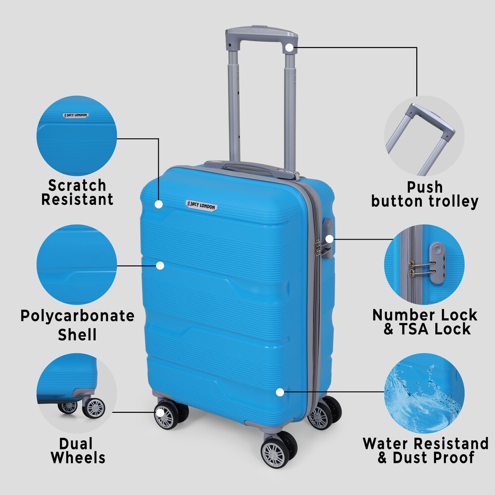 Hard Cabin Blue Trolley Bag