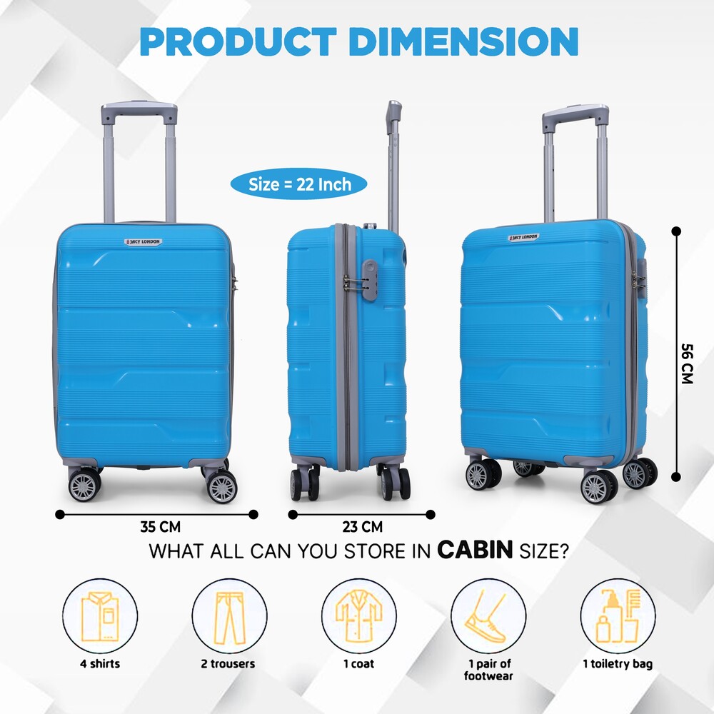 Hard Cabin Blue Trolley Bag