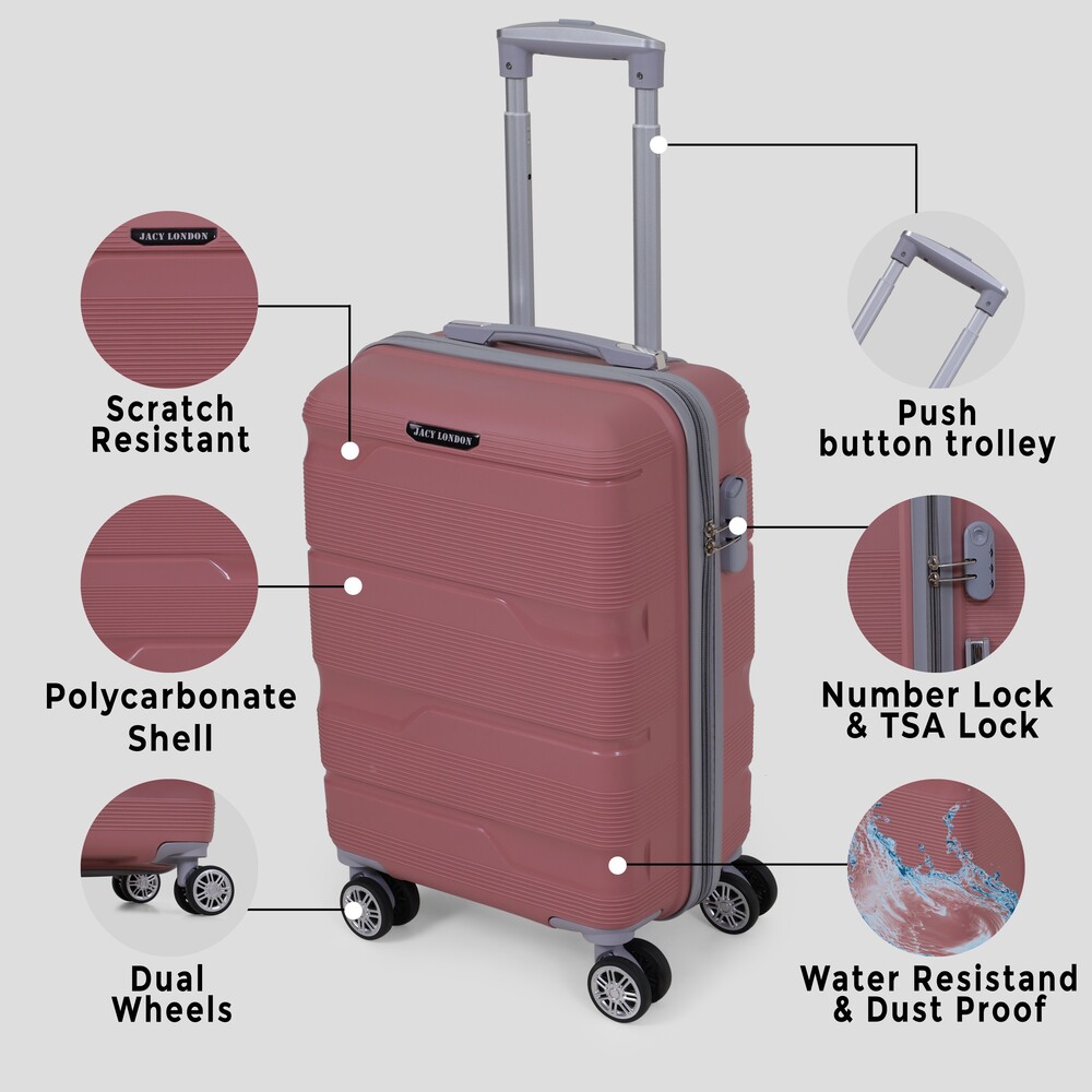 Hard cabin pink trolley bag