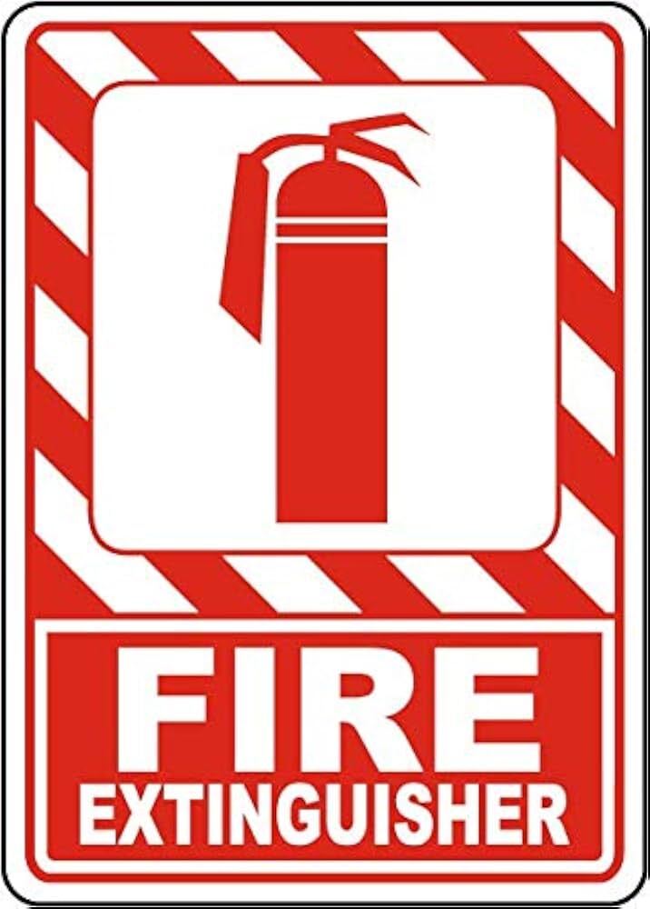 Extinguisher Signage - Color: White
