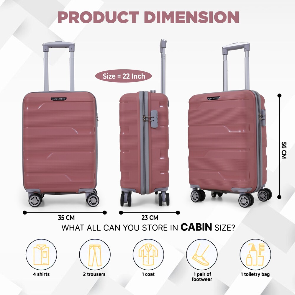Hard cabin pink trolley bag
