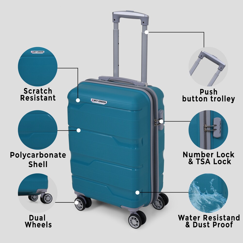 Hard cabin Dark green trolley bag