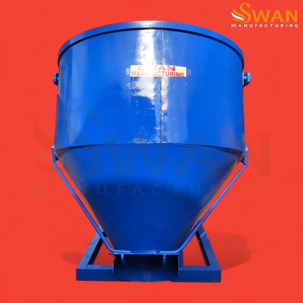 Concrete Tower Crane Bucket - Color: Orange