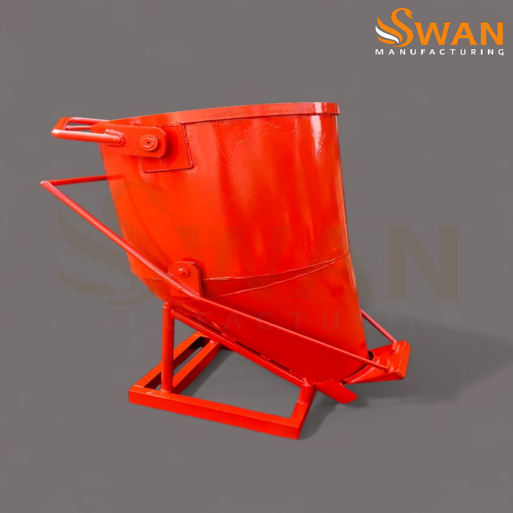 Concrete Tower Crane Bucket - Color: Orange