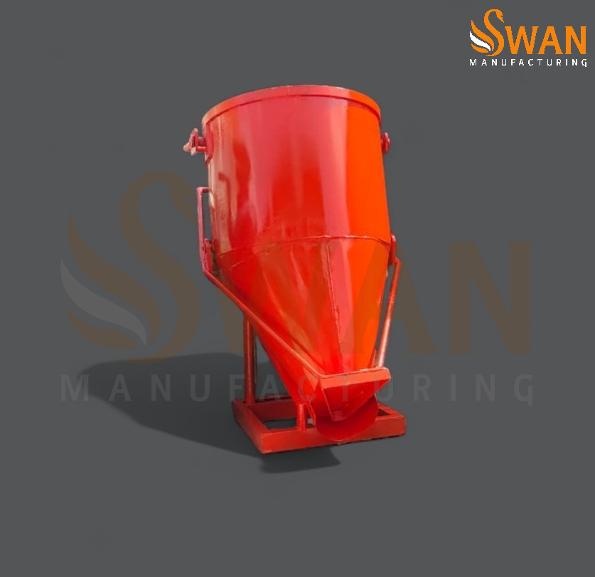 Concrete Tower Crane Bucket - Color: Orange