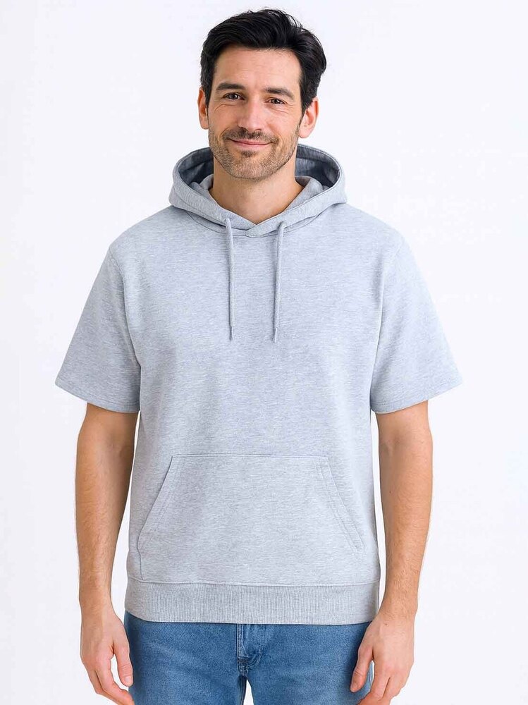 Mens French Terry Hooded Grey Sweatshirt