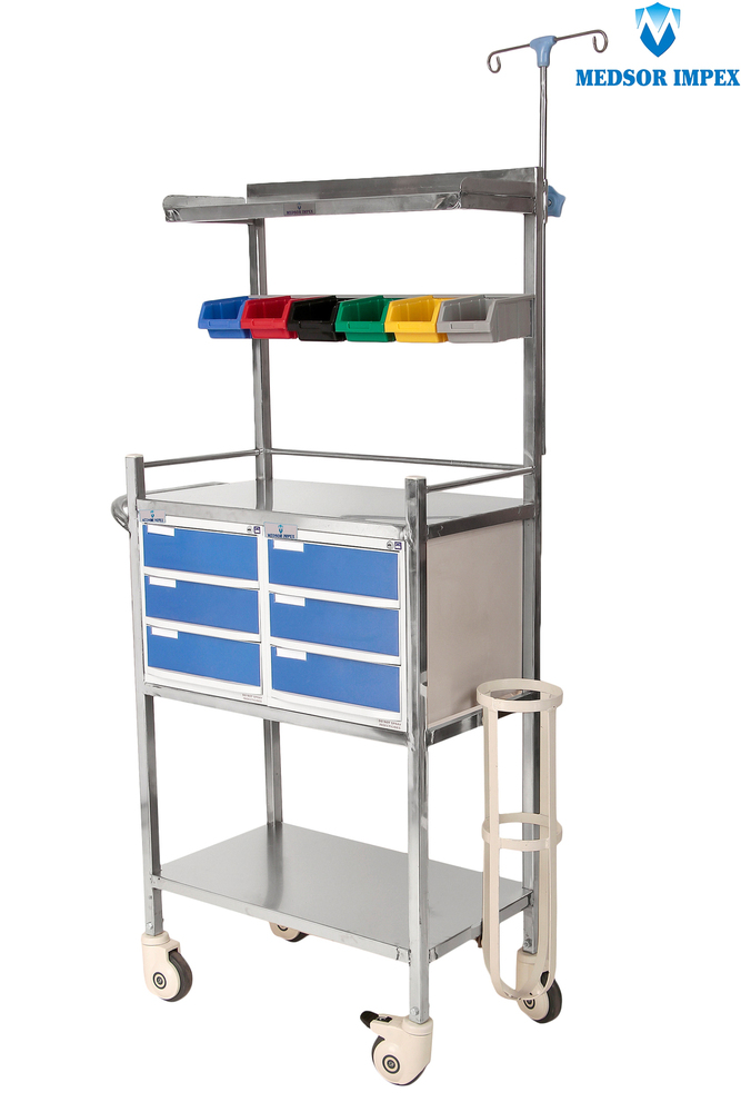 Crash Cart Trolley By Medsor Impex