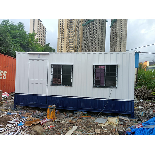 Galvanised Portable Cabin - Color: White And Blue