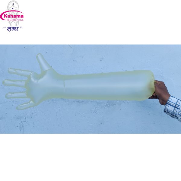 Gynecology Disposable Shoulder-Length Yellow Gloves Veterinary Use I PE I 32 Inch I Pack Of 200 Pcs