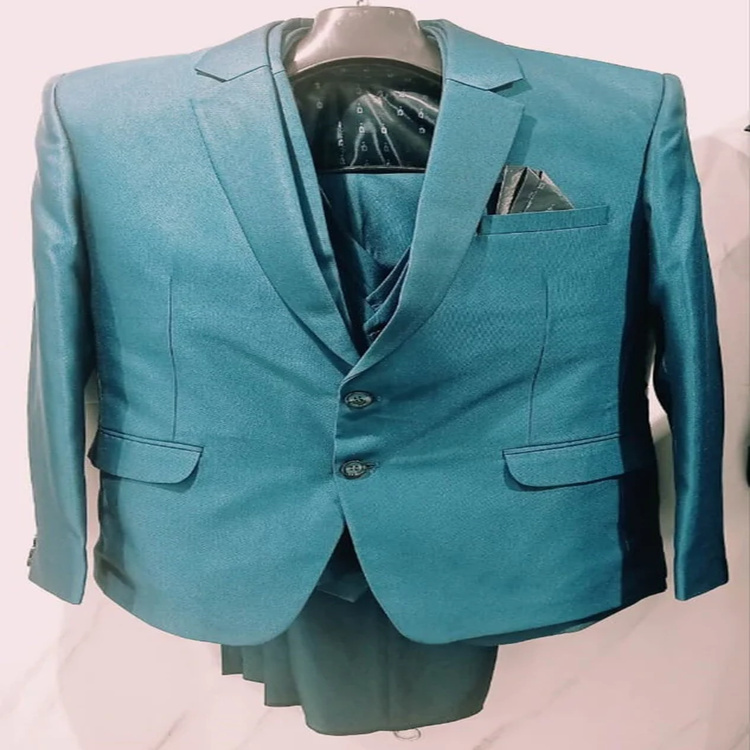 Sea Green Mens Blazer Pant Set - Design: Plain