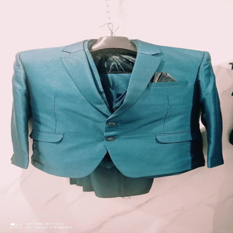 Sea Green Mens Blazer Pant Set - Design: Plain