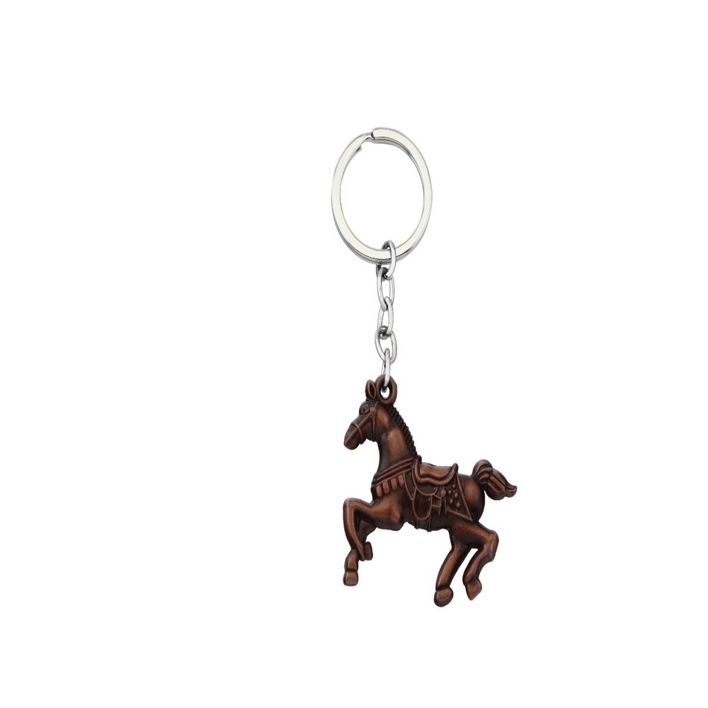 Fine Blessings Horse Keychain - Zinc Alloy Metal, Satin Nickel Finish | Double-sided Engraving, Corrosion-resistant, Key Ring Closure