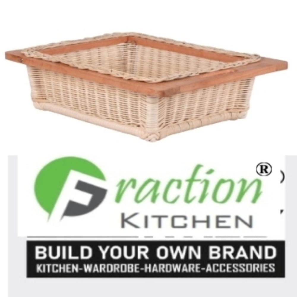 Wicker Vegetable Basket Kitchen Unit - Color: Brown