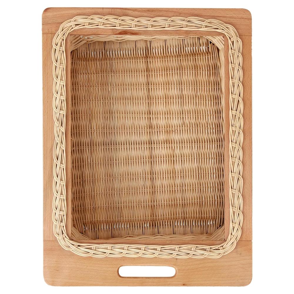 Wicker Vegetable Basket Kitchen Unit - Color: Brown