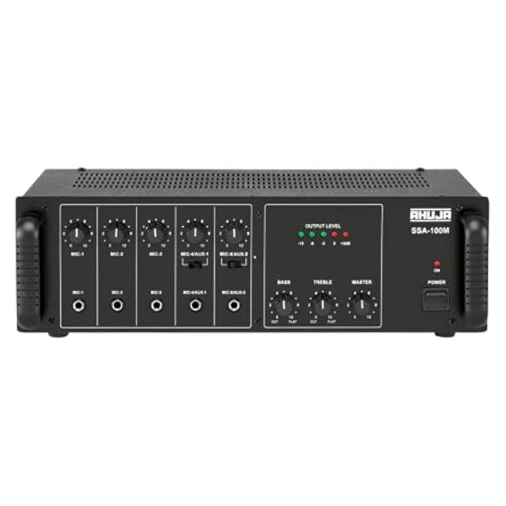 100W Pa Amplifier With Mic Input - Color: Black