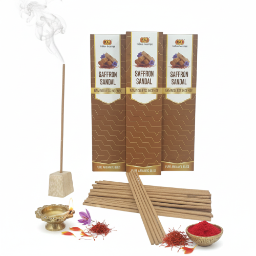 Saffron Sandal Bambooless Dhoop Incense Sticks