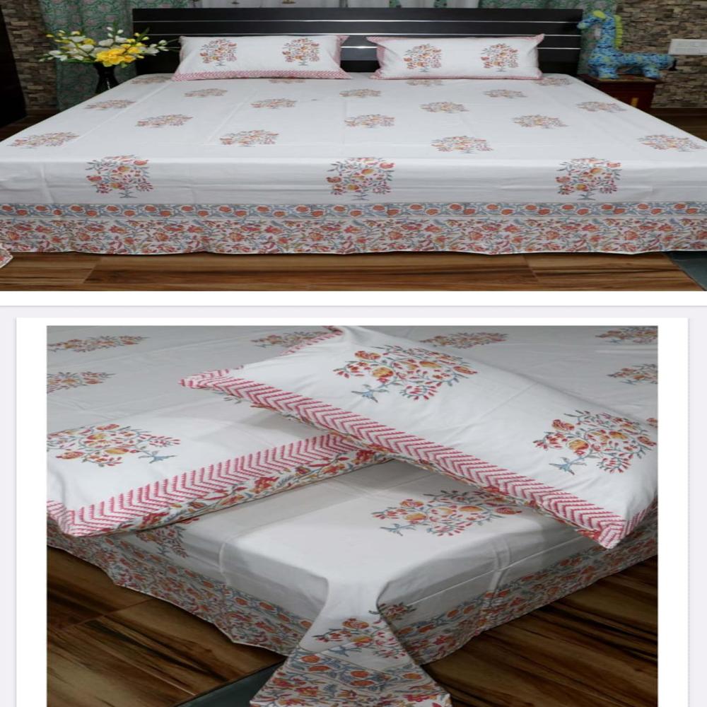 Block Printed Bedsheet - Color: Multi