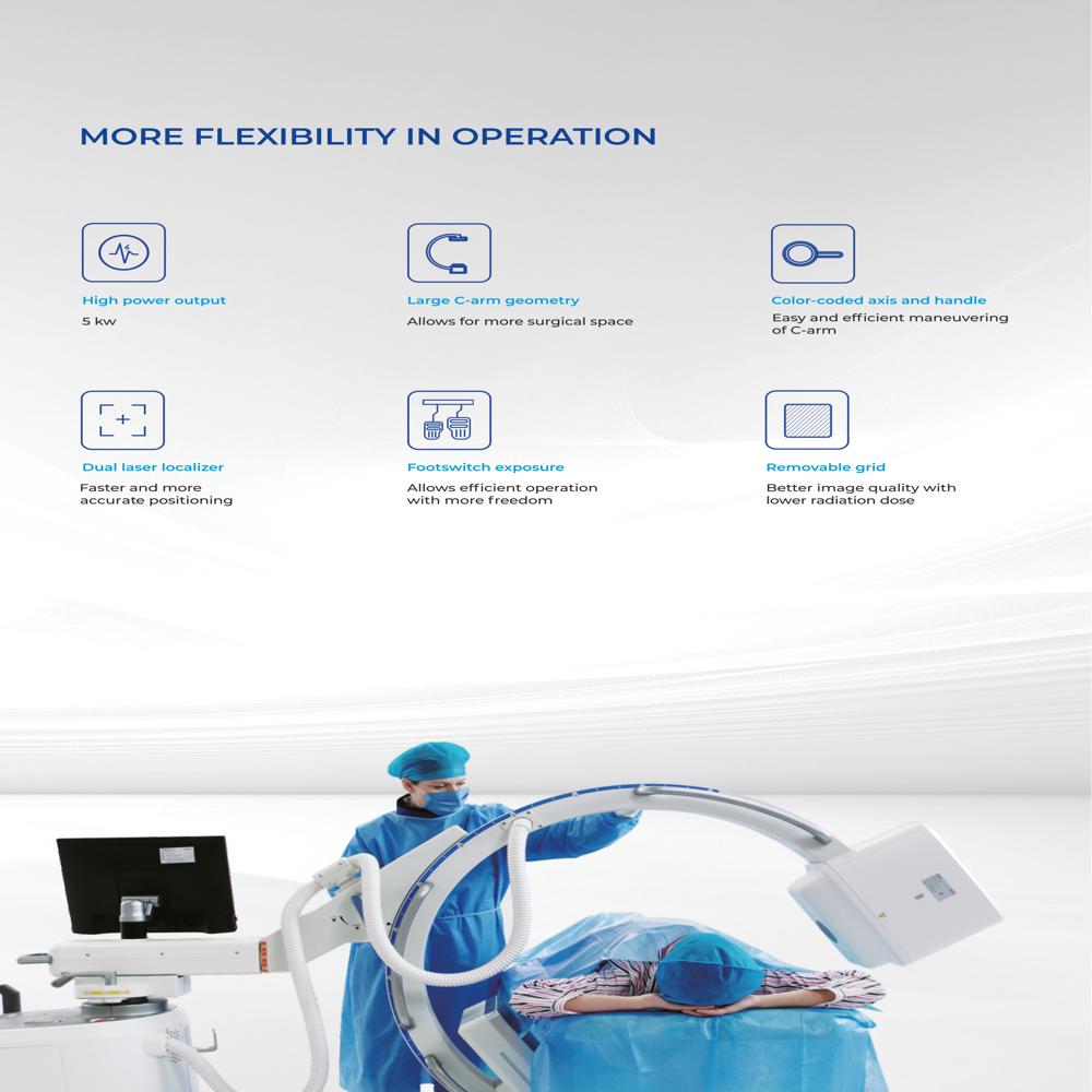 Flat Panel Based Mobile C-arm X-ray System - Color Code: White