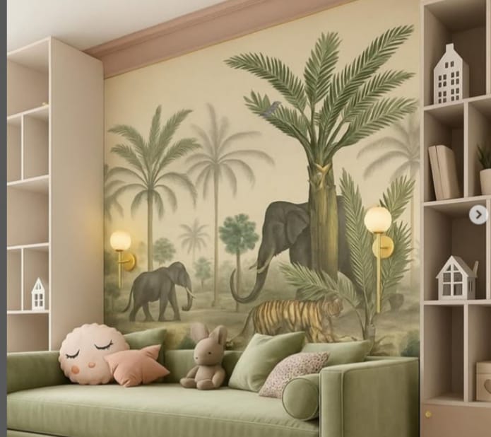 Kids Wallpapers - Non-woven Paper | Waterproof, Digital Printed, Vibrant Colors, Easy Install, Perfect For Home & Daycare Spaces
