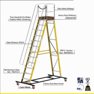 Warehouse Slide Ladder - Feature: Corrosion Resistant
