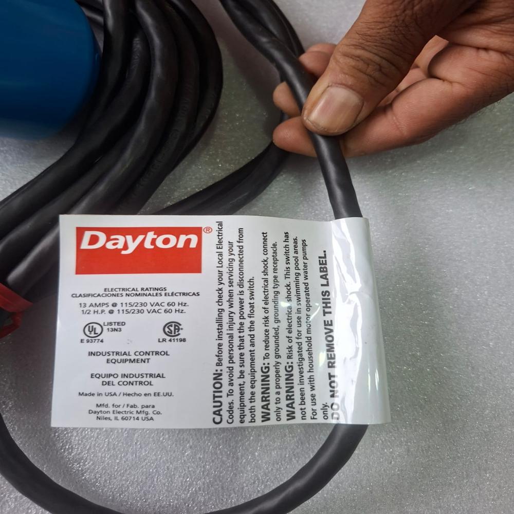 Dayton 3by83 Float Switch Dayton 3by83 - Frequency: 50/60 Hertz (Hz)