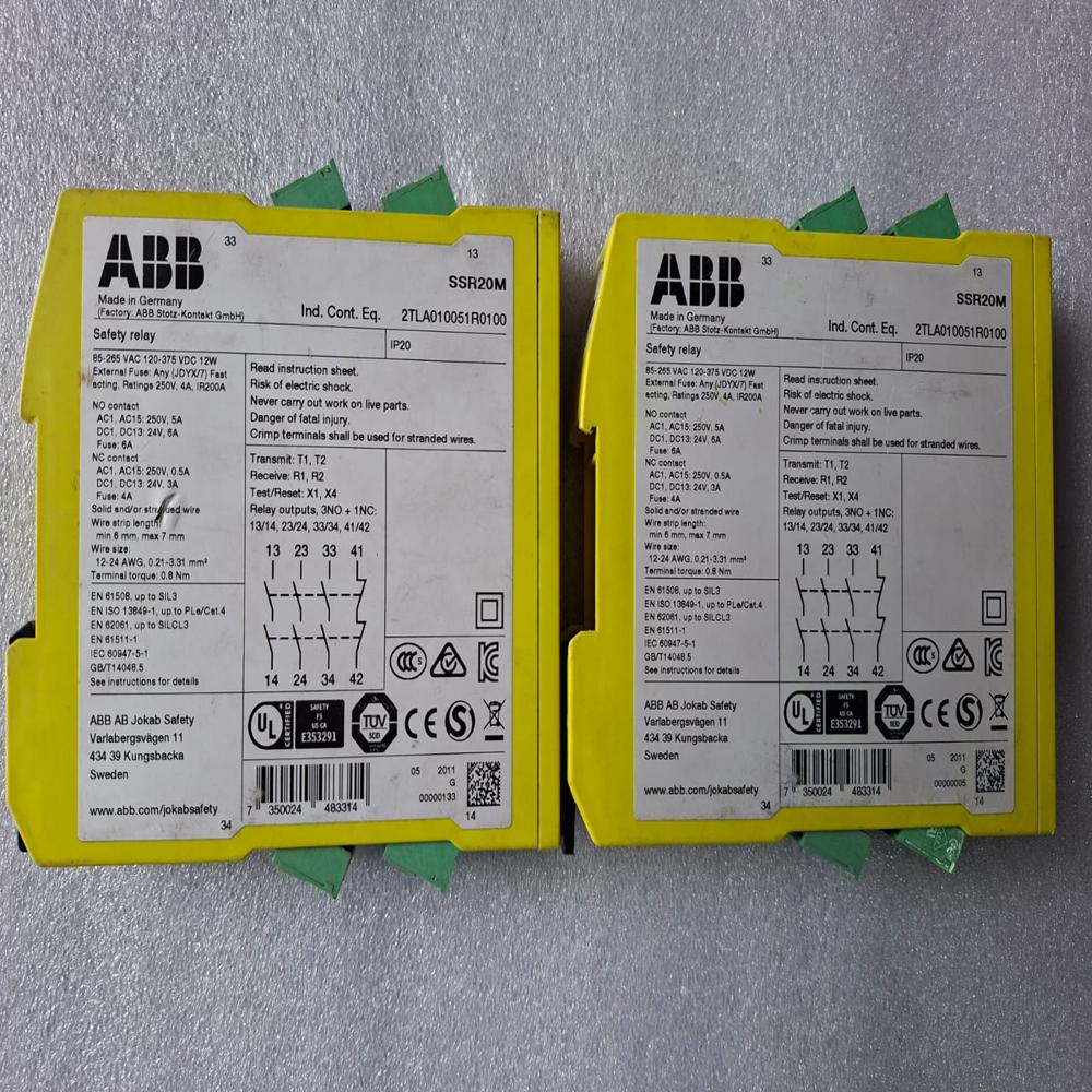 Abb Safety Relay Ssr20m - Frequency: 50/60 Hertz (Hz)
