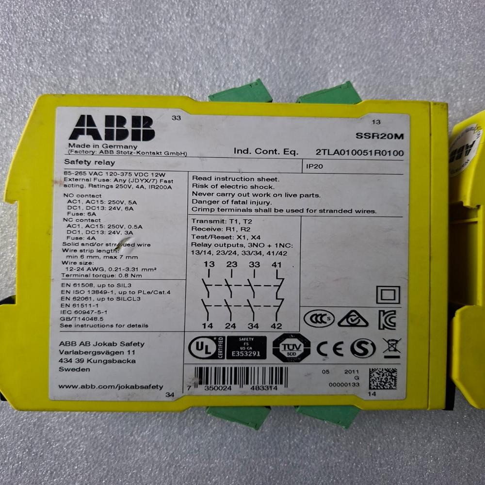 Abb Safety Relay Ssr20m - Frequency: 50/60 Hertz (Hz)