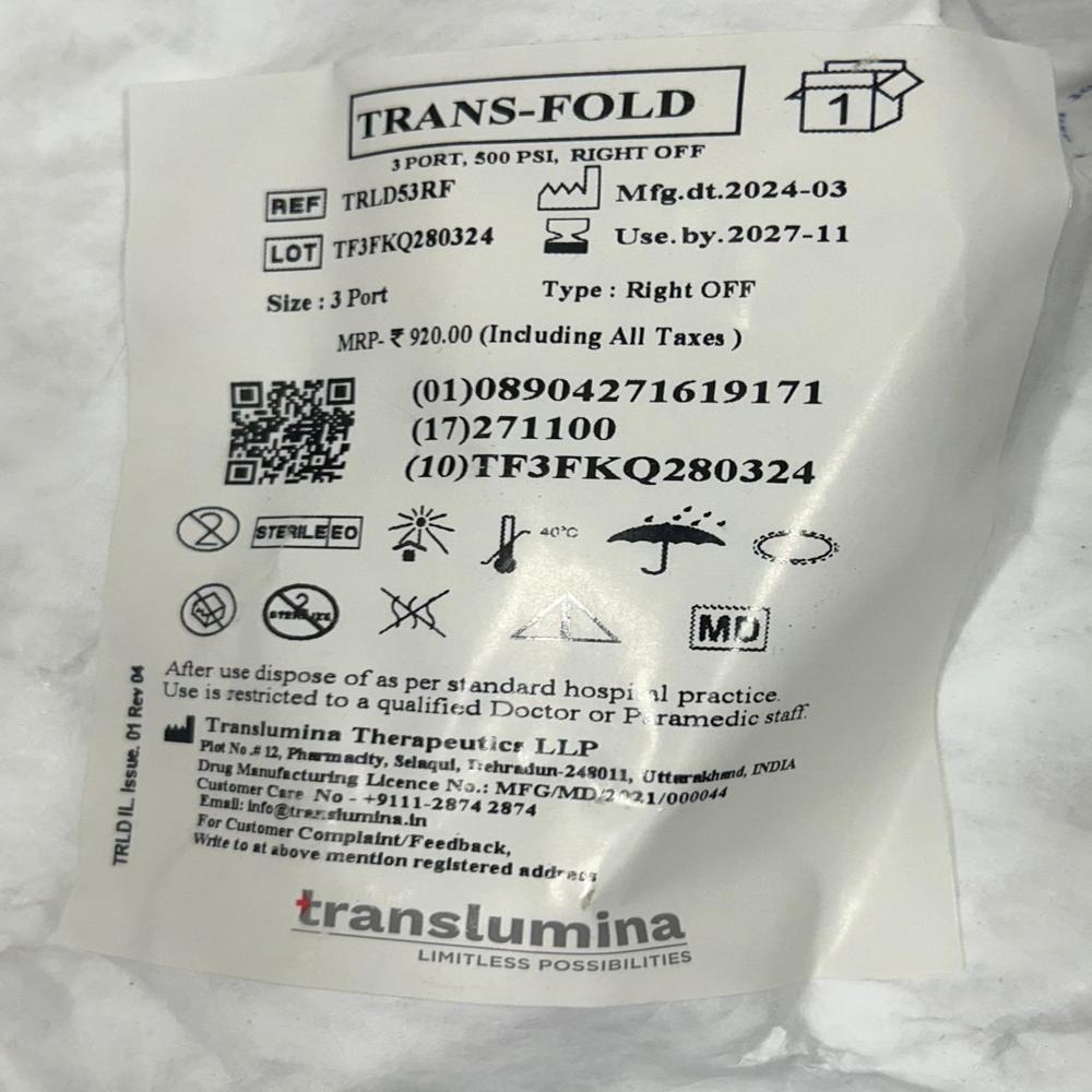 MANIFOLD - TRANS-FOLD 3 PORT RIGHT OFF