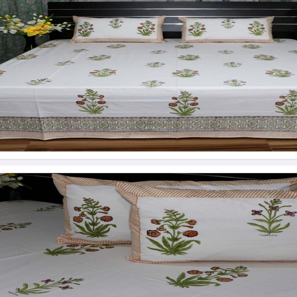 HAND BLOCK PRINTED BEDSHEET