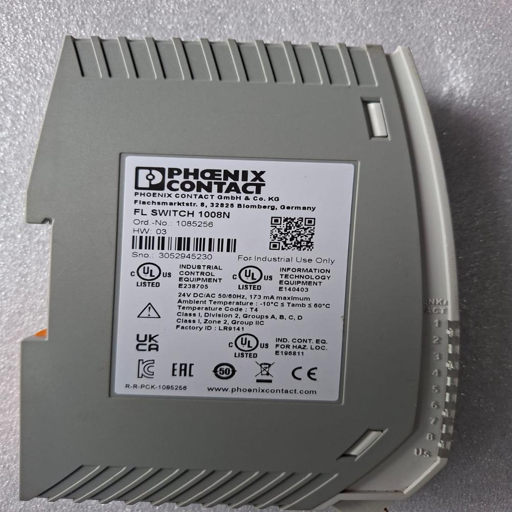 PHOENIX CONTACT FL SWITCH 1008N -1085256 ETHERNET SWITCH