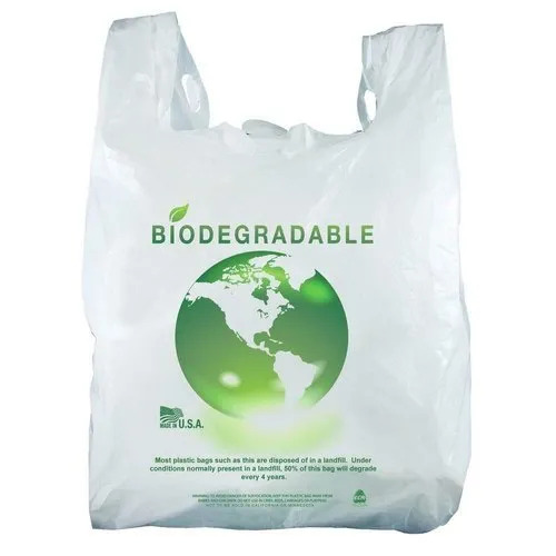 Biodegradeable Carry Hand Bag - Color: White