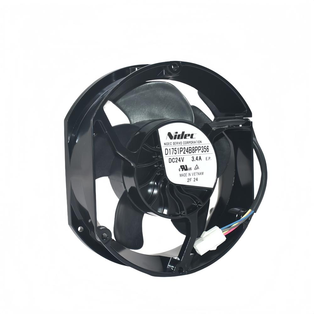Nidec D1751P24B8PP356 Plastic Blades 3.4A Power Source 24V Ball Fan Electric Powered Fan Axial Fan 