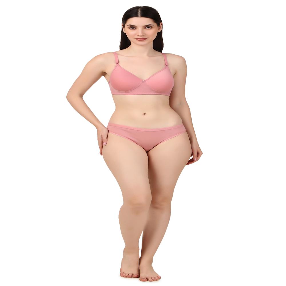 Padded Bra Panty Set - Color: Multicolour