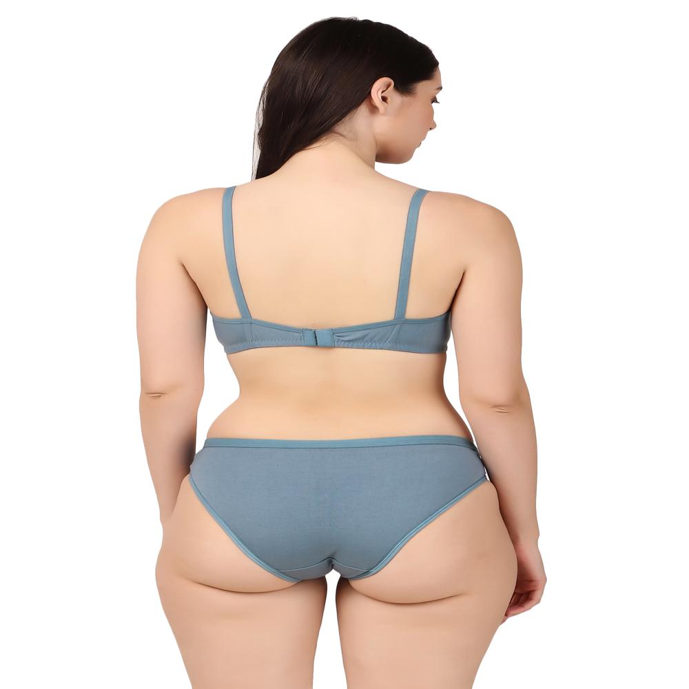 Padded Bra Panty Set - Color: Multicolour